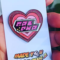 Girl power pin nickel metal