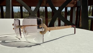 Image of BIG Signature C Decor Cartier Micropaved Wire Sunglasses