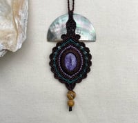 Image 1 of Macrame necklace with charoite stone