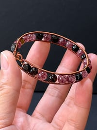 Image 2 of Black Tourmaline | Silver Sheen Obsidian | Strawberry Quartz - Root Chakra Bracelet