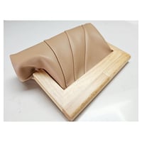 Image 3 of Tan Leather & Timber Clutch