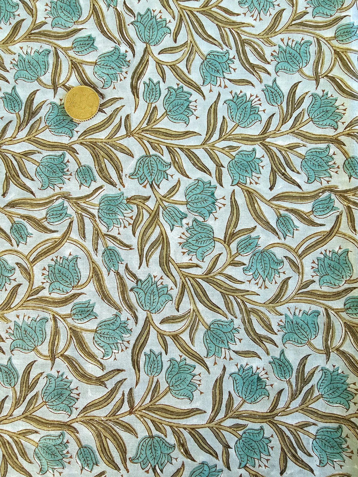 Image of Namaste fabric tulipes vertes