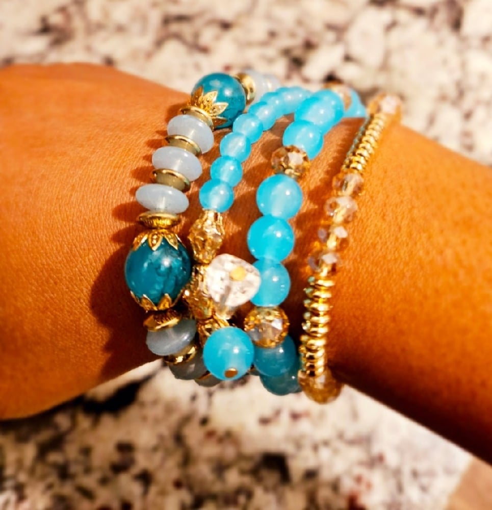 Image of A Stack of Courage Beaded Bracelets