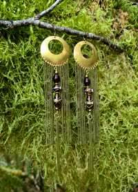Image 2 of Brass Chain Fringe Earrings - set 1