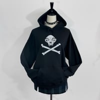 Image 2 of 1 of 1 Cat Skull & Crossbones Hoodie