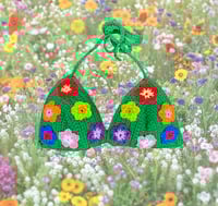 Image 1 of Garden Baby Triangle Bikini| Flower Crochet Bikini Top