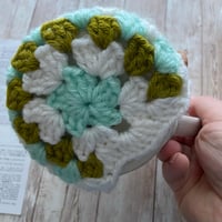 Image 4 of “Minty & Green” Crocheted Mug Cozy