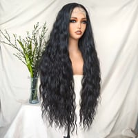 Image 1 of  13*6 lace front| synthetic| long wave 34”  | 1B