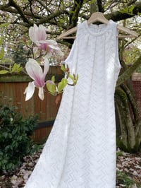 Image 1 of Vintage 1970’s White Knit Maxi Dress 