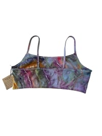 Image 3 of L/XL (40) Cotton-Blend Strappy Bralette in Sunrise Geode Ice Dye