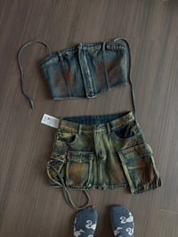 jean skirt set (sz large)