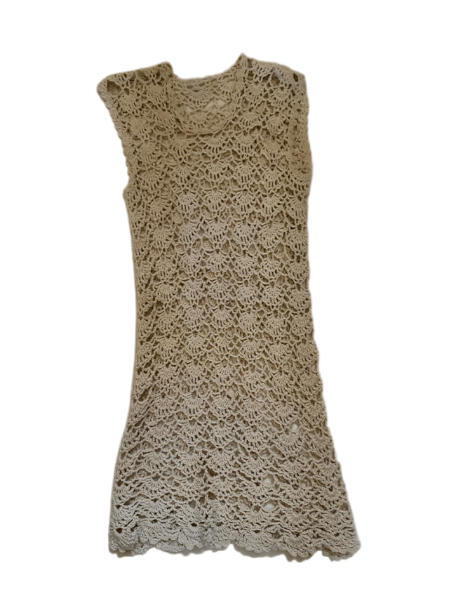 late 60s/early 70s crochet mini dress