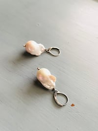 Image 2 of Large Baroque Pearl Earrings