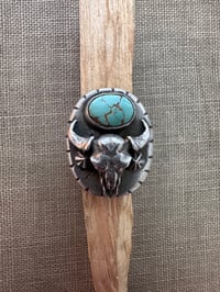 Image 1 of Natural Royston Bison Skull Ring 
