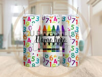 Numbers and Crayons Personalized Tumbler