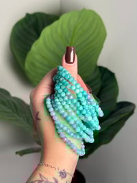 Image 1 of HIGH GRADE FACETED AMAZONITE BEADED BRACELETS 5MM