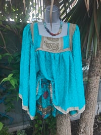 Image 1 of Gypset smock top / tunic - Turquoise 