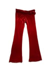 early 1970s hiphugger stretch red velvet trousers