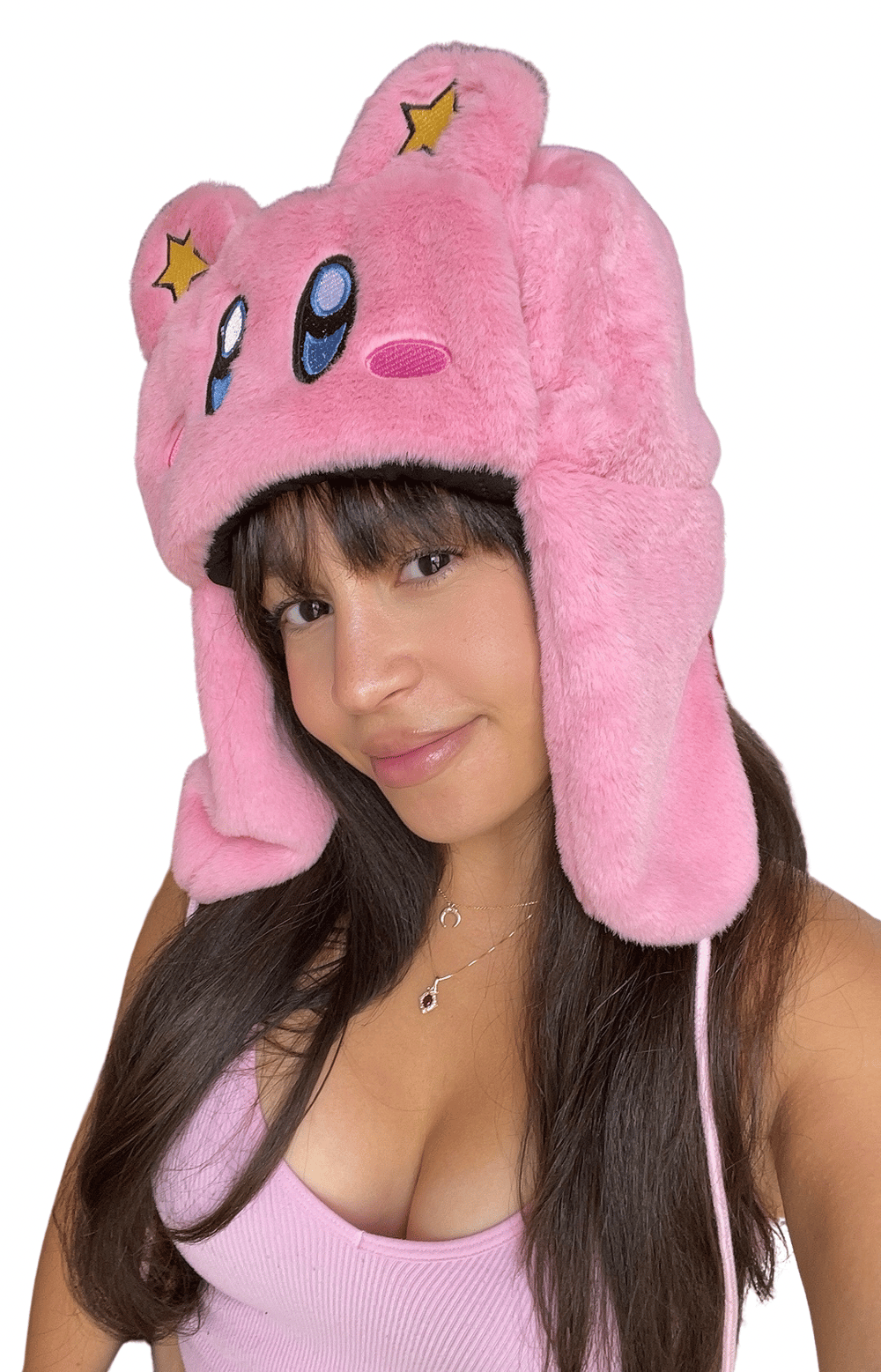 Fuzzy Pink Ushanka Hat 