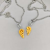 Image 1 of Chocolate Chip Cookie Friendship Heart Necklaces