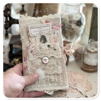 Image 1 of French lace tattered  Sewing Book/Needle book with lace samples
