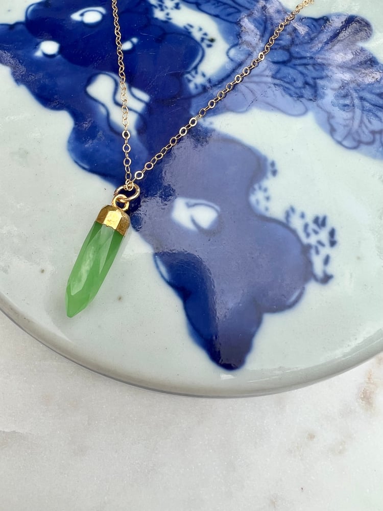 Image of Chrysoprase spike Necklace 
