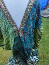 Image 12 of Wanderlust maxi dress Sari tie dye GREEN BLUE upto 8-18 uk