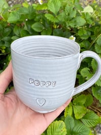 Image 2 of Debossed ‘POPPY’ with HEART Mug