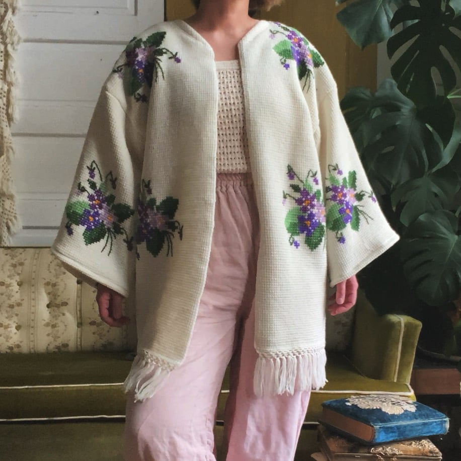 Image of Sweetest Violets Granny Sweater