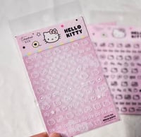 Image 2 of 2PCS Kawaii Hello Relief Stickers Cute Anime Student DIY Waterproof Nail Stickers