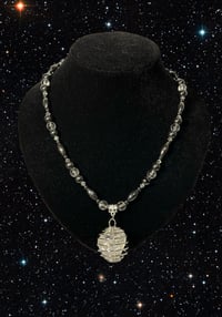 Image 1 of Clear Crystal Quartz & MAGNETIC Hematite Necklace 19"