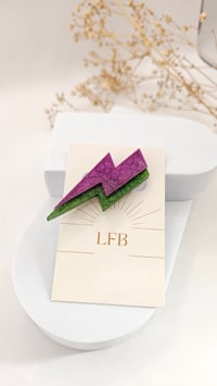 Broche FLASH chromé vert/violet