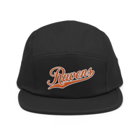 Image 2 of Embroidered Orange Raven Five Panel Cap