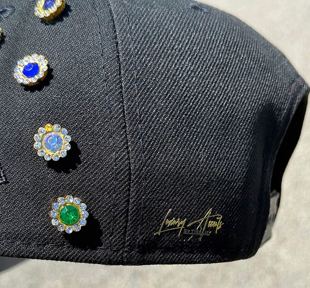 Image of NY “YANKEES” multi colored sapphire BLING SnapBack (7 days to ship)