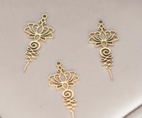Image 1 of Hollow Lotus Flower Charm - Gold