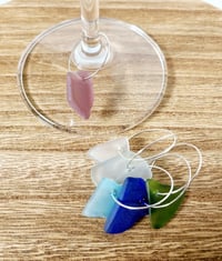 Image 3 of seaglass wine charms