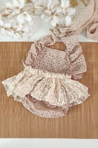 Image 1 of Boho photoshoot outfit | Bianca | age 9-12 months | sitter baby body-dress | beige