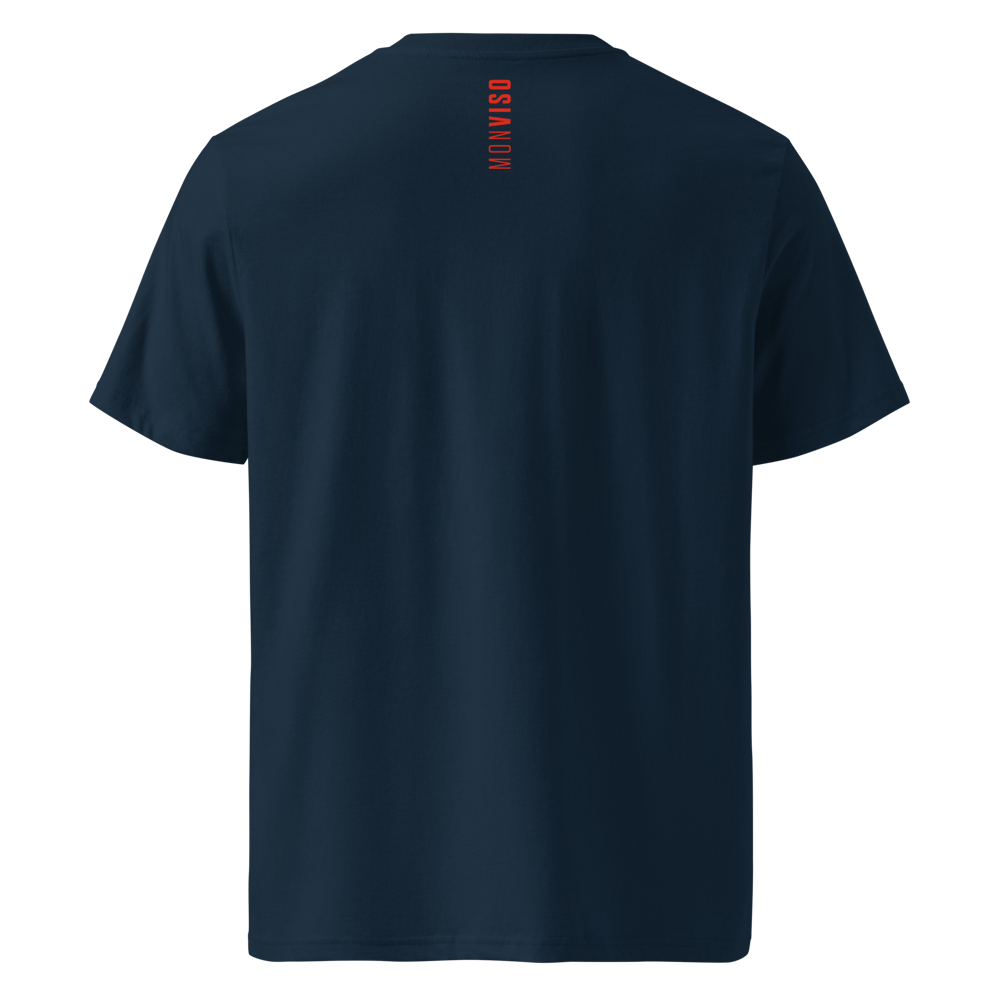 Monviso T-shirt in Cotone Organico Unisex blu navy / rosso PULSE