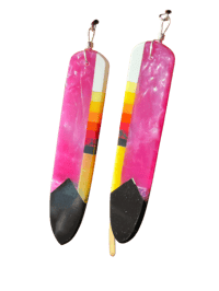 Image 1 of Soft Horizon Inlay Earrings 