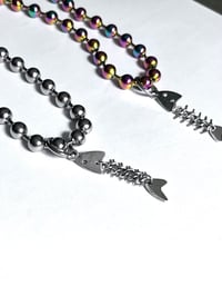 Image 5 of Fish Bone Ball Chain Necklace