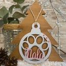Image 3 of Pawprint Bauble with Name
