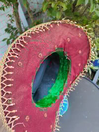 Image 6 of Dolly cowboy hat - recycled sari fabric Brown