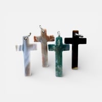 Image 1 of Gemstone Cross Necklaces - Choose From 4 Options (#12)