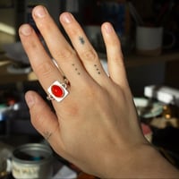 Image 3 of Silver Swivel Ring with Carnelian