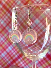 Image 2 of Pastel Rainbow Resin Earrings