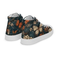 Image 3 of Cottagecore Butterflies and Botanical Plants Women’s high top canvas shoes