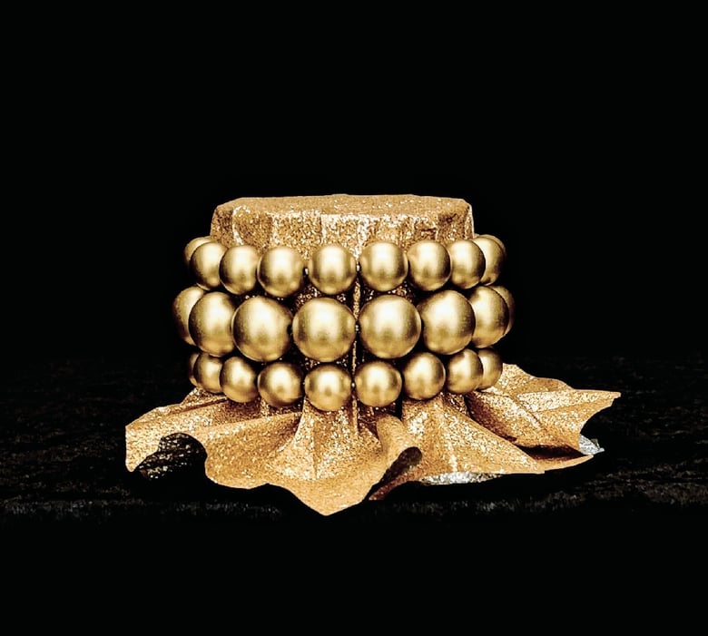 Image of Gold Matte (3) Strand Stretch Bracelets 