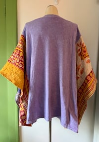 Image 4 of Upcycled “Pink Floyd/Art Deco” t-shirt kantha poncho