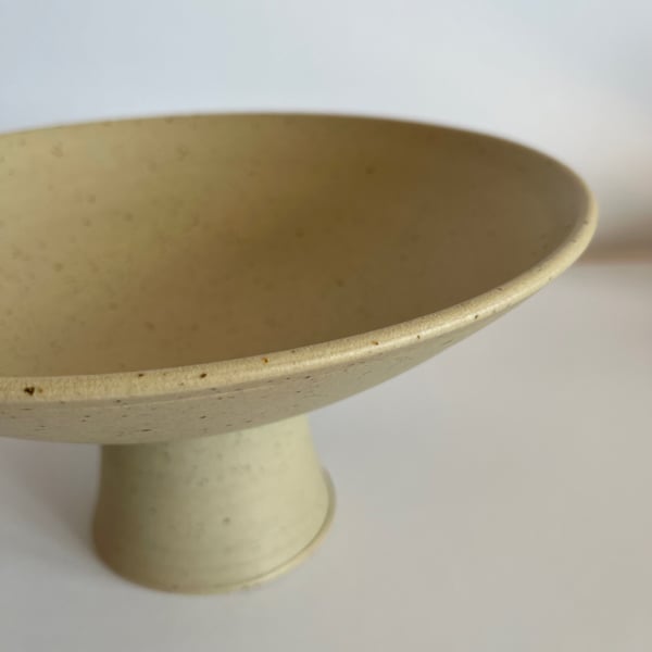Image of Pedestal Bowl in sand colour 