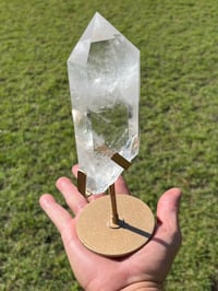 Image 12 of Polished Clear Quartz Crystal Point In Custom Stand #2914